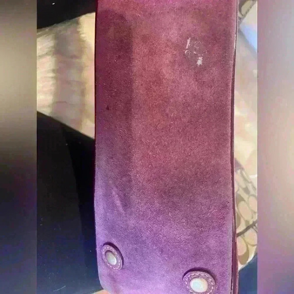 Coach Signature Jacquard Shoulder Tote Bag Magenta Brown/Purple. Gently loved. - Picture 5 of 7